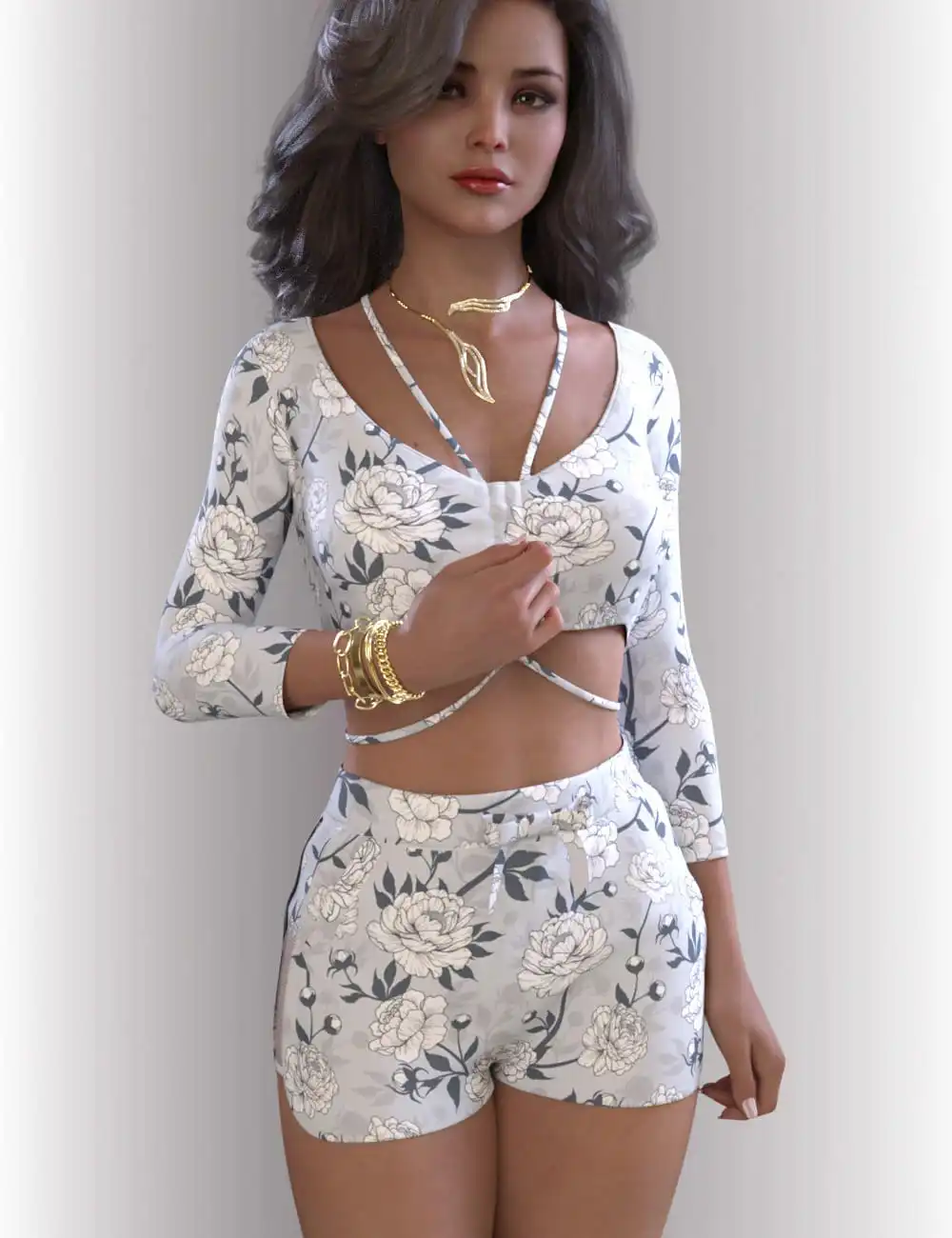 dForce Janet Homewear for Genesis 8.1 Females_DAZ3D下载站