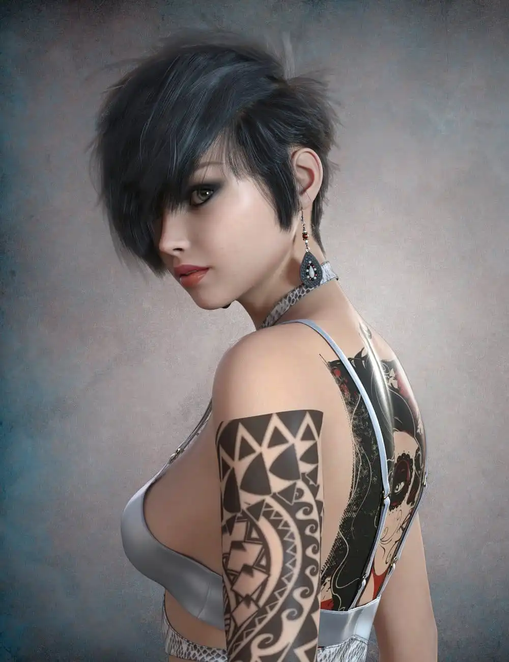 dForce Nash Hair for Genesis 8_DAZ3D下载站