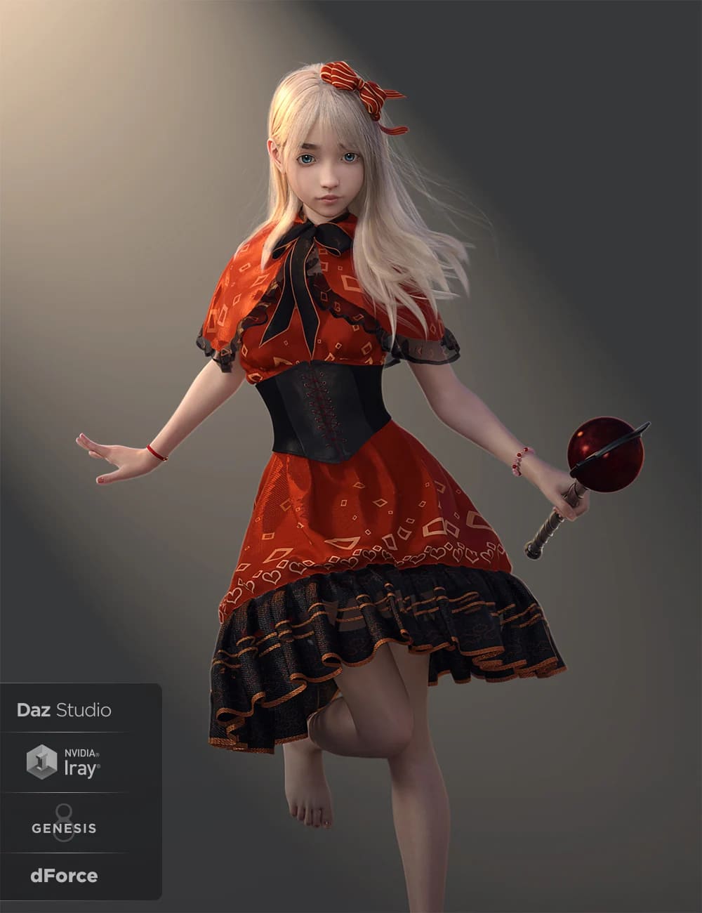 dForce SYee Cute Princess Dress for Genesis 8 Females_DAZ3D下载站
