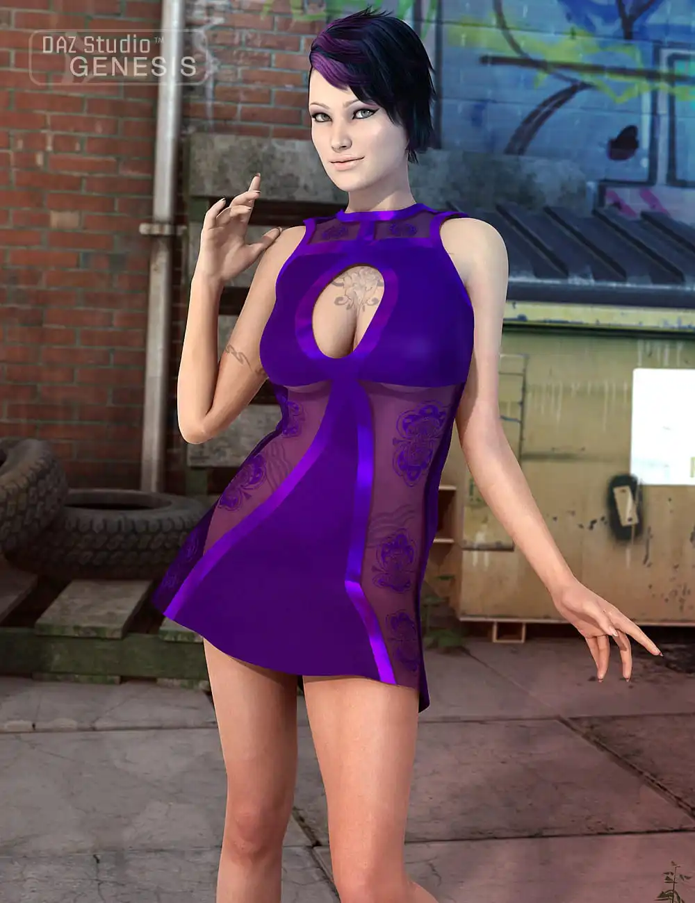 Luv Dress for (converted from Genesis) for Genesis 8 Female(s)_DAZ3D下载站