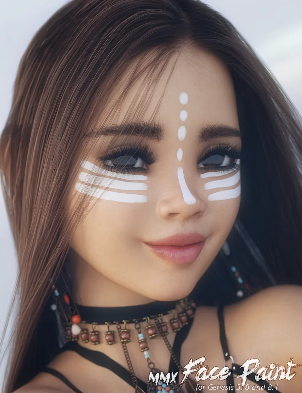 MMX Face Paint for Genesis 3, 8 and 8.1_DAZ3D下载站