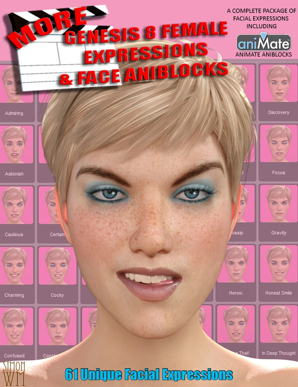 More Genesis 8 Female(s) Expressions & Face aniBlocks_DAZ3DDL
