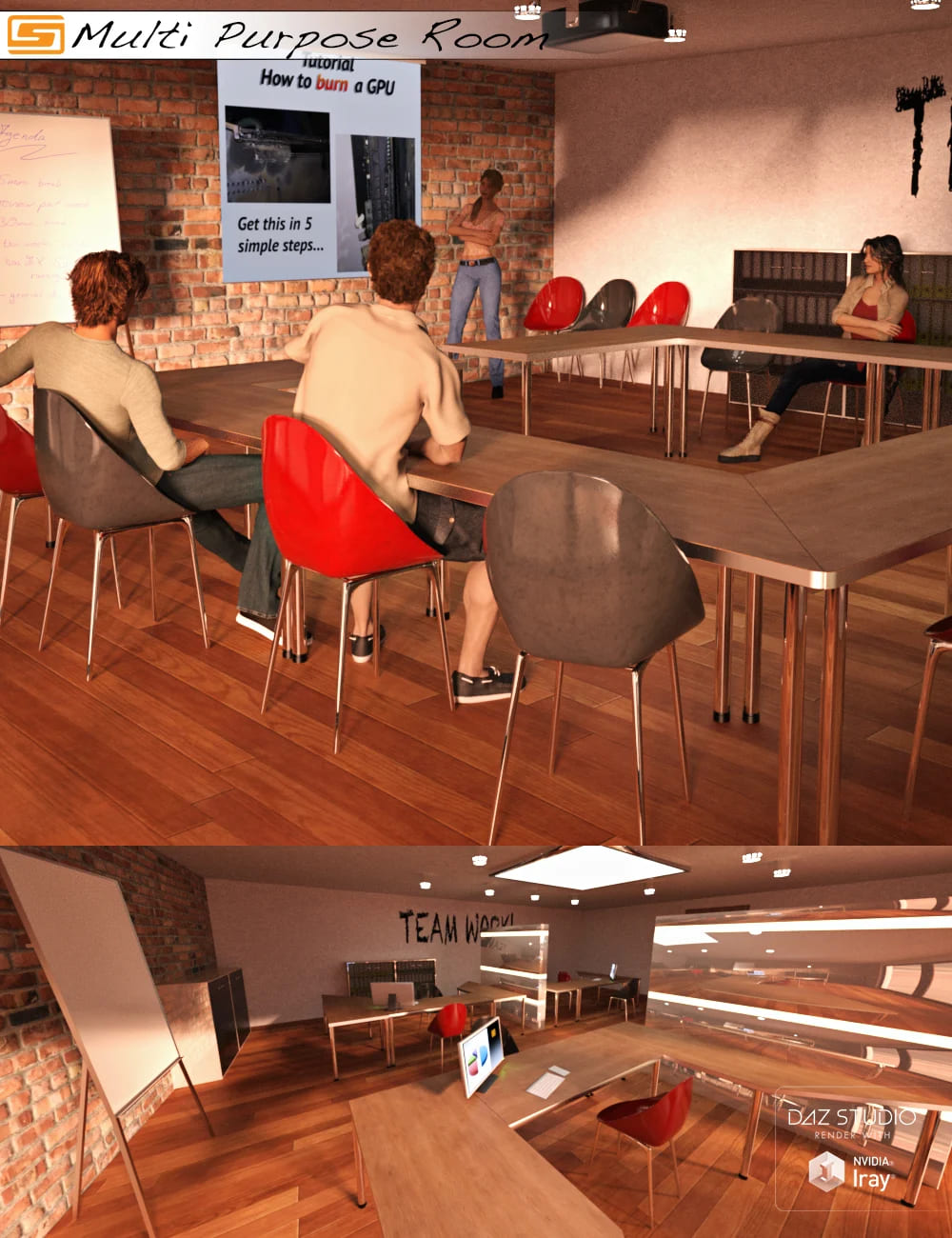 Multi Purpose Room (Meeting / Briefing / Class / Office Room)_DAZ3D下载站