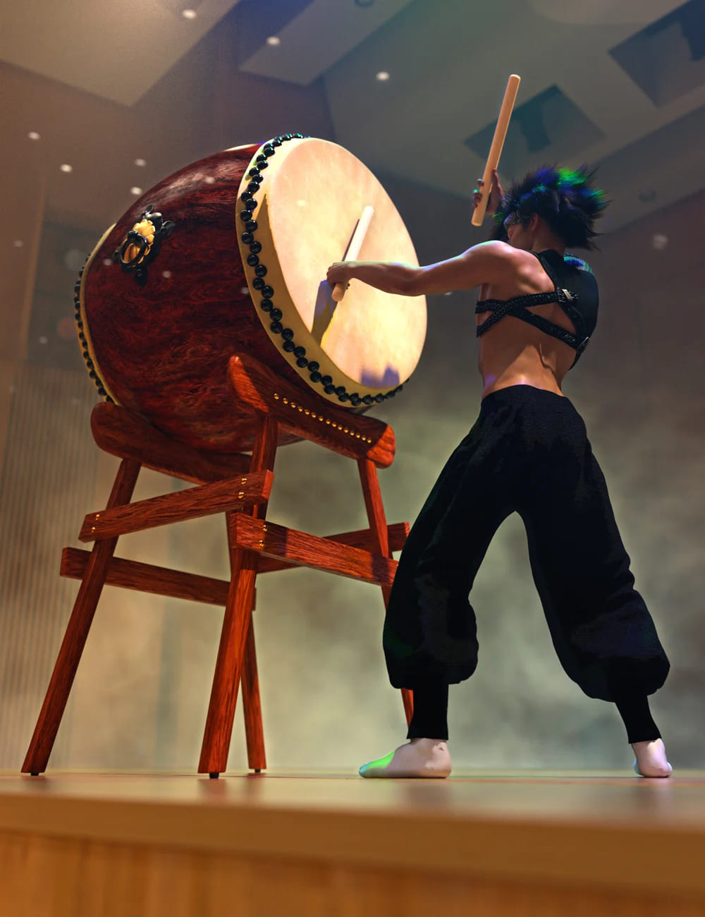 SBibb Taiko Props and Poses for Genesis 8 and 8_DAZ3DDL