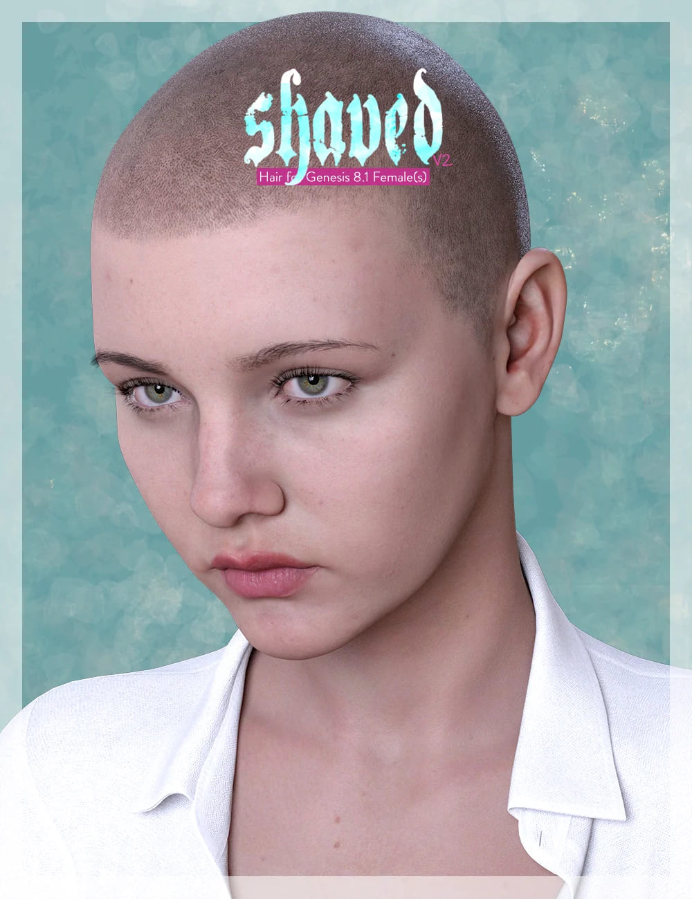 Shaved Hair V2 for Genesis 8.1 Females_DAZ3D下载站