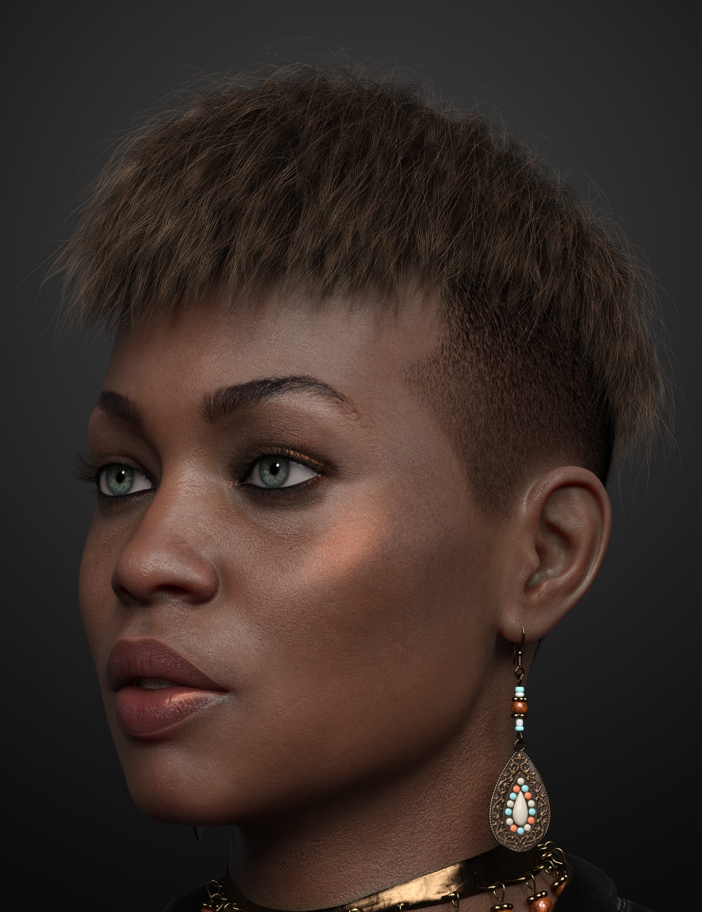 Short Undercut Hair for Genesis 3, 8, and 8.1 Males and Females_DAZ3DDL