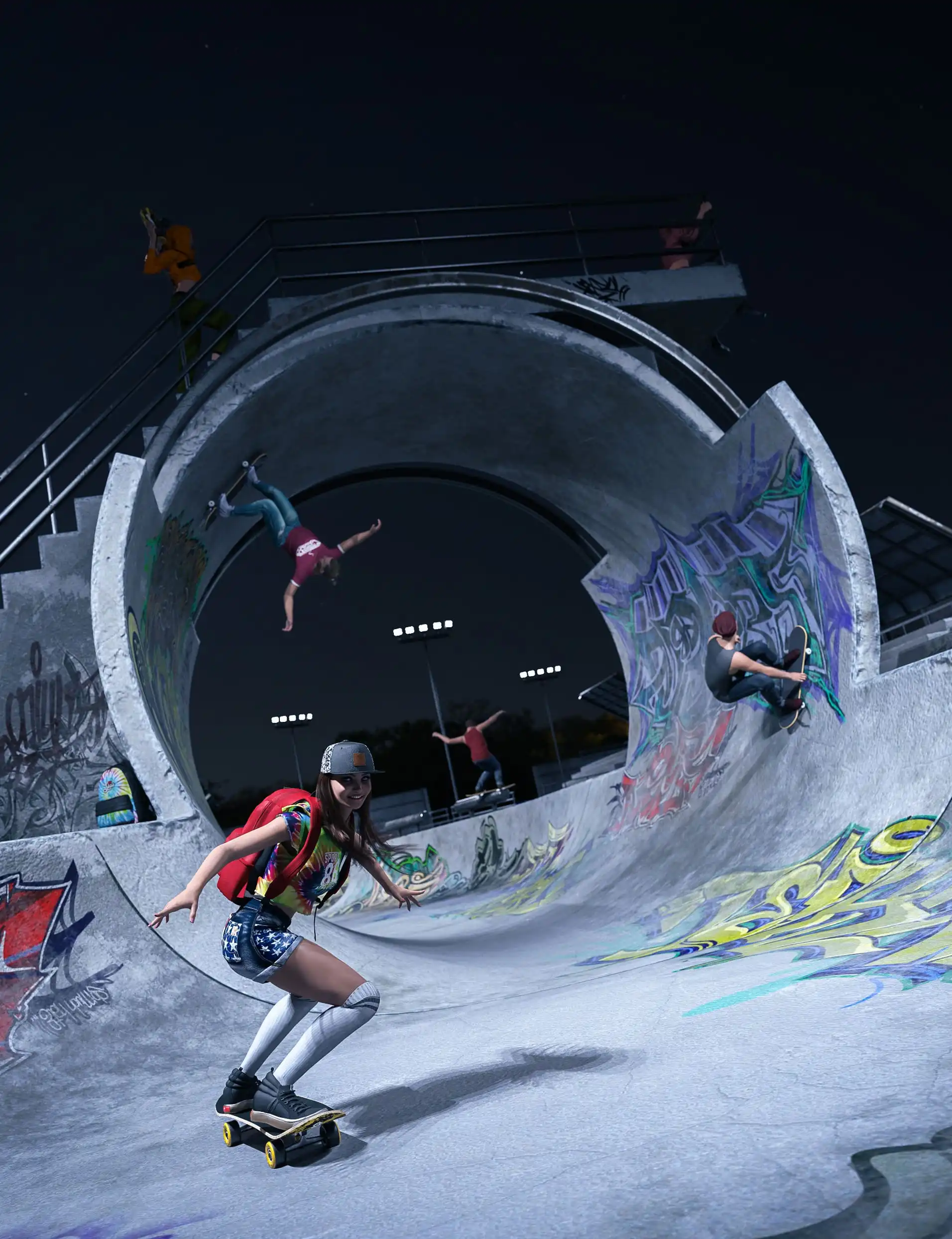 Skater Girl Bundle_DAZ3D下载站