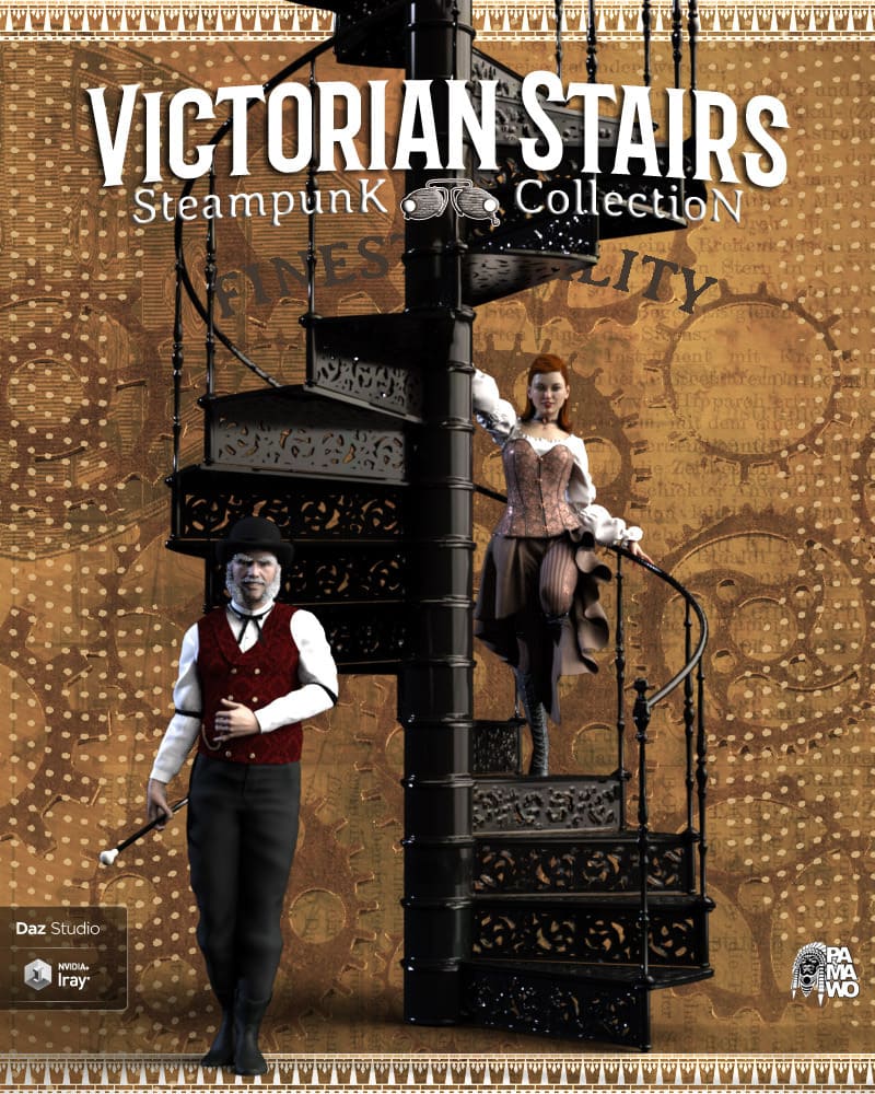 Steampunk Collection Victorian Spiral Staircase DS_DAZ3D下载站