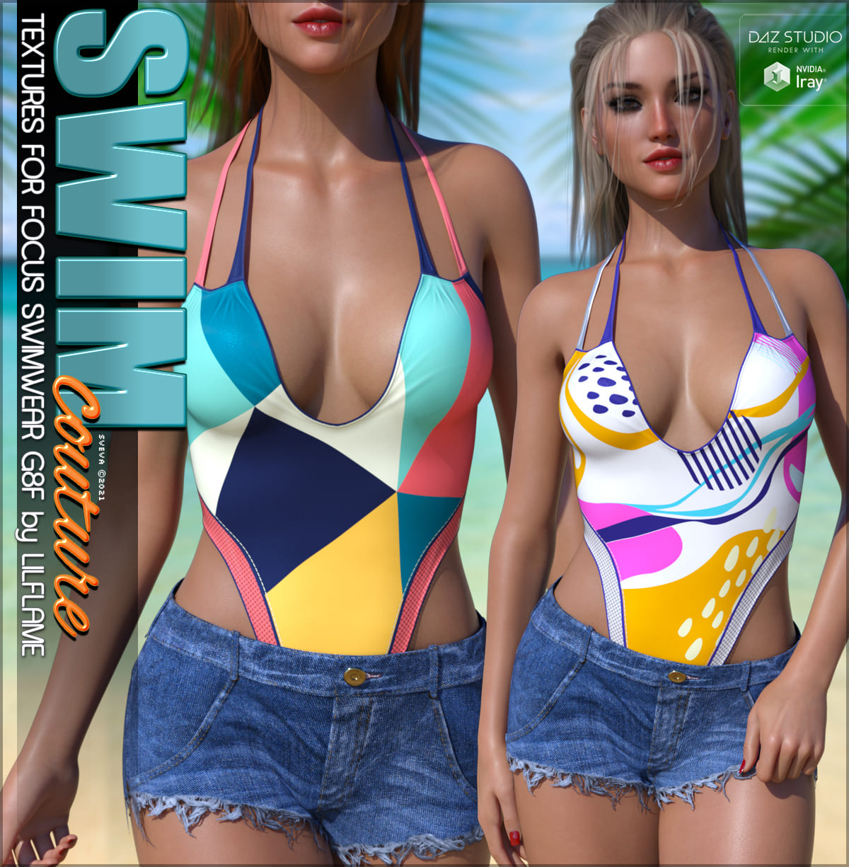 SWIM Couture Textures for Focus Swimwear_DAZ3D下载站