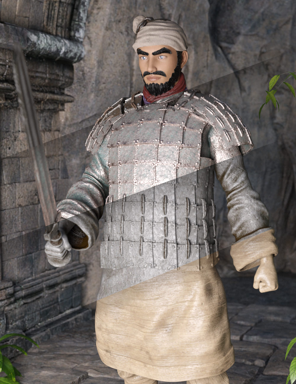 Texture and Weapon Pack for the Action Terracotta Warrior_DAZ3D下载站