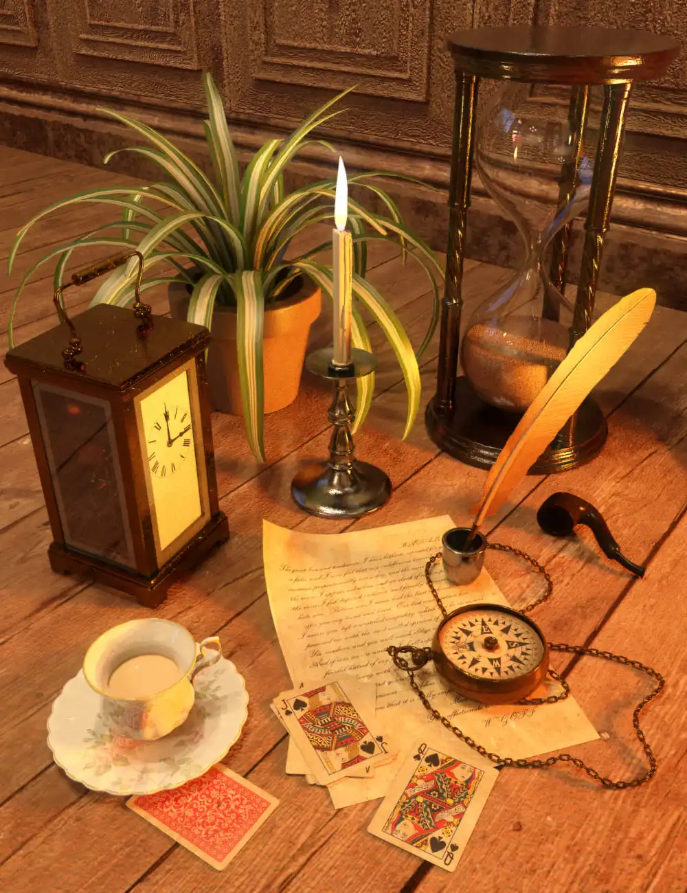 Victorian Study Clutter_DAZ3DDL