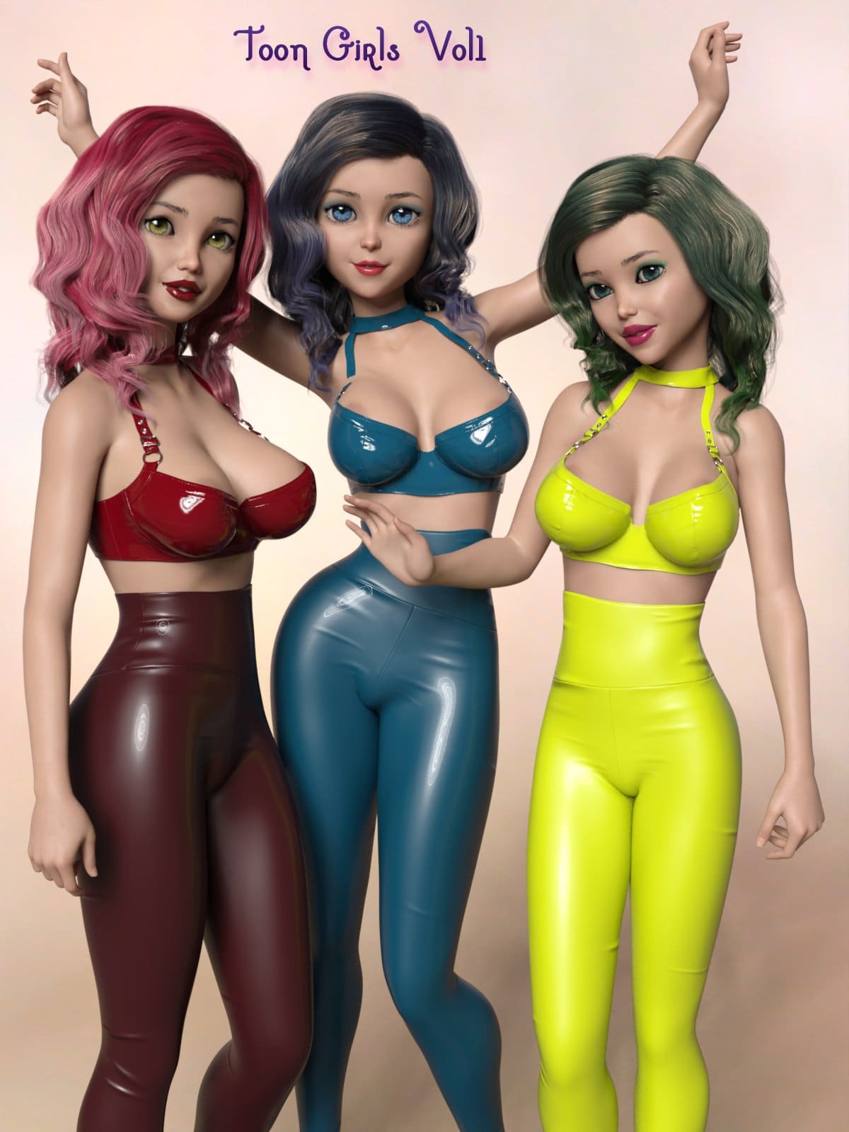 6 Toon Girl Character Morphs For G8F Vol 1_DAZ3D下载站