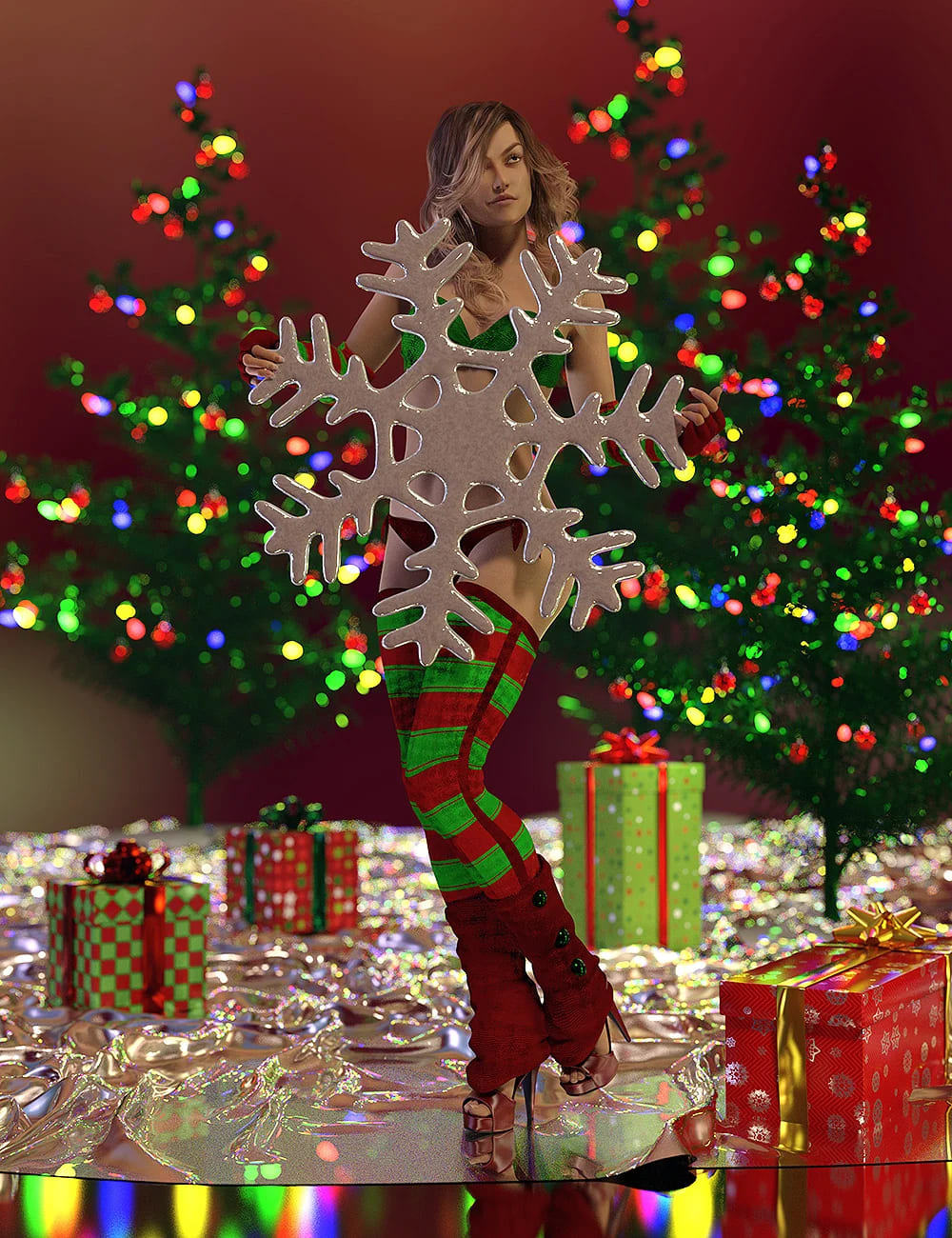 Christmas Candy Poses and Props for Genesis 8 Female_DAZ3D下载站