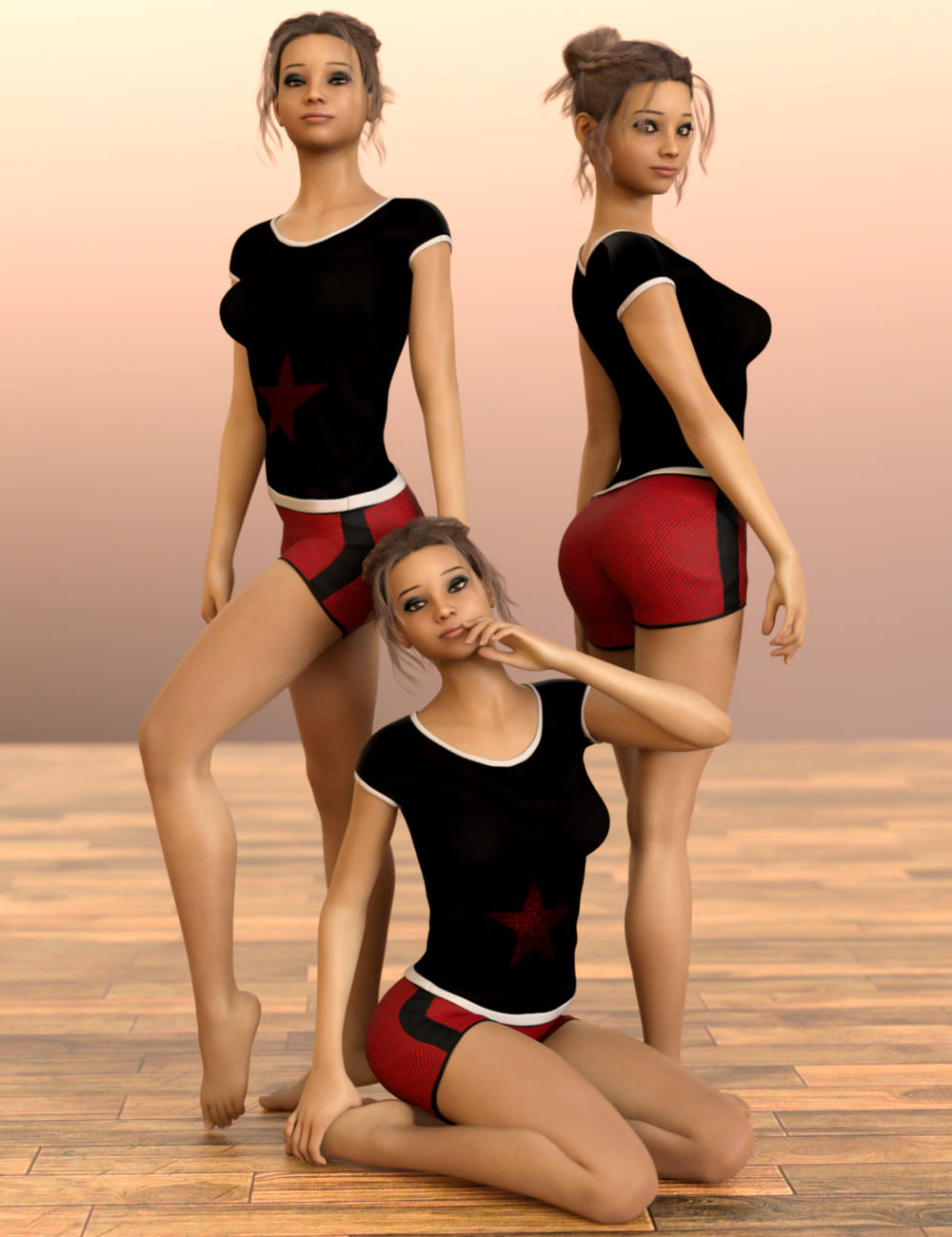 D.E.M. Dancewear Model E-Girl Poses Vol 2 for Genesis 8 Female_DAZ3D下载站