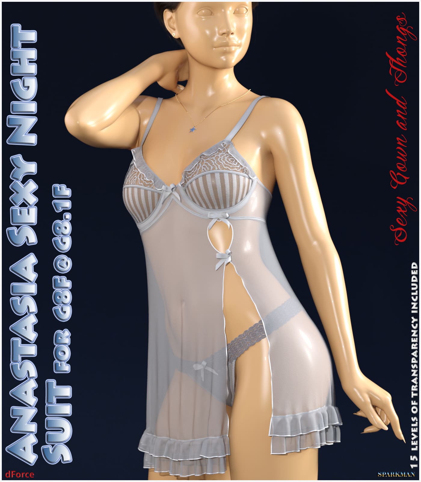 dForce Anastasia Sexy Night Suit for Genesis 8 Female @ Genesis 8.1 Female_DAZ3D下载站