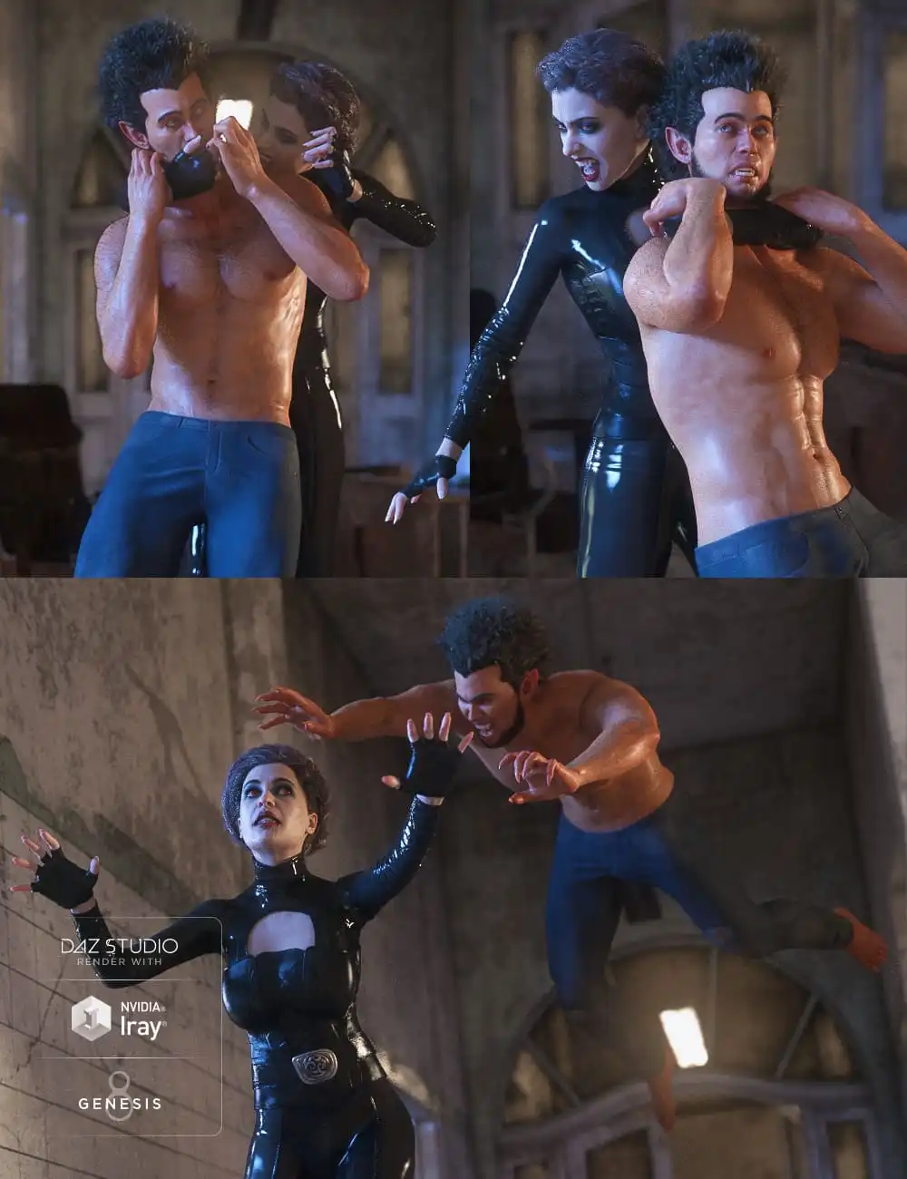 Ensnared Poses for Genesis 8, Tasha 8 and Landon 8_DAZ3DDL