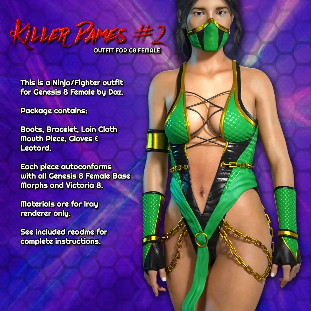 Exnem Killer Dames 2 Outfit for G8 Female_DAZ3DDL