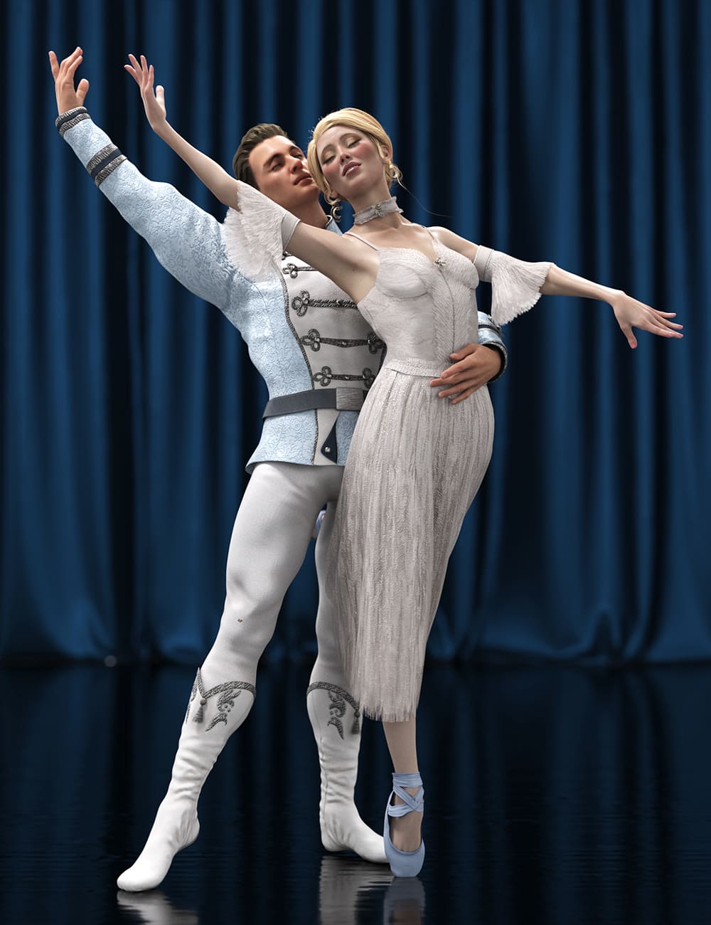 Finest Classical Ballet Poses for Genesis 8.1 Male and Female_DAZ3D下载站