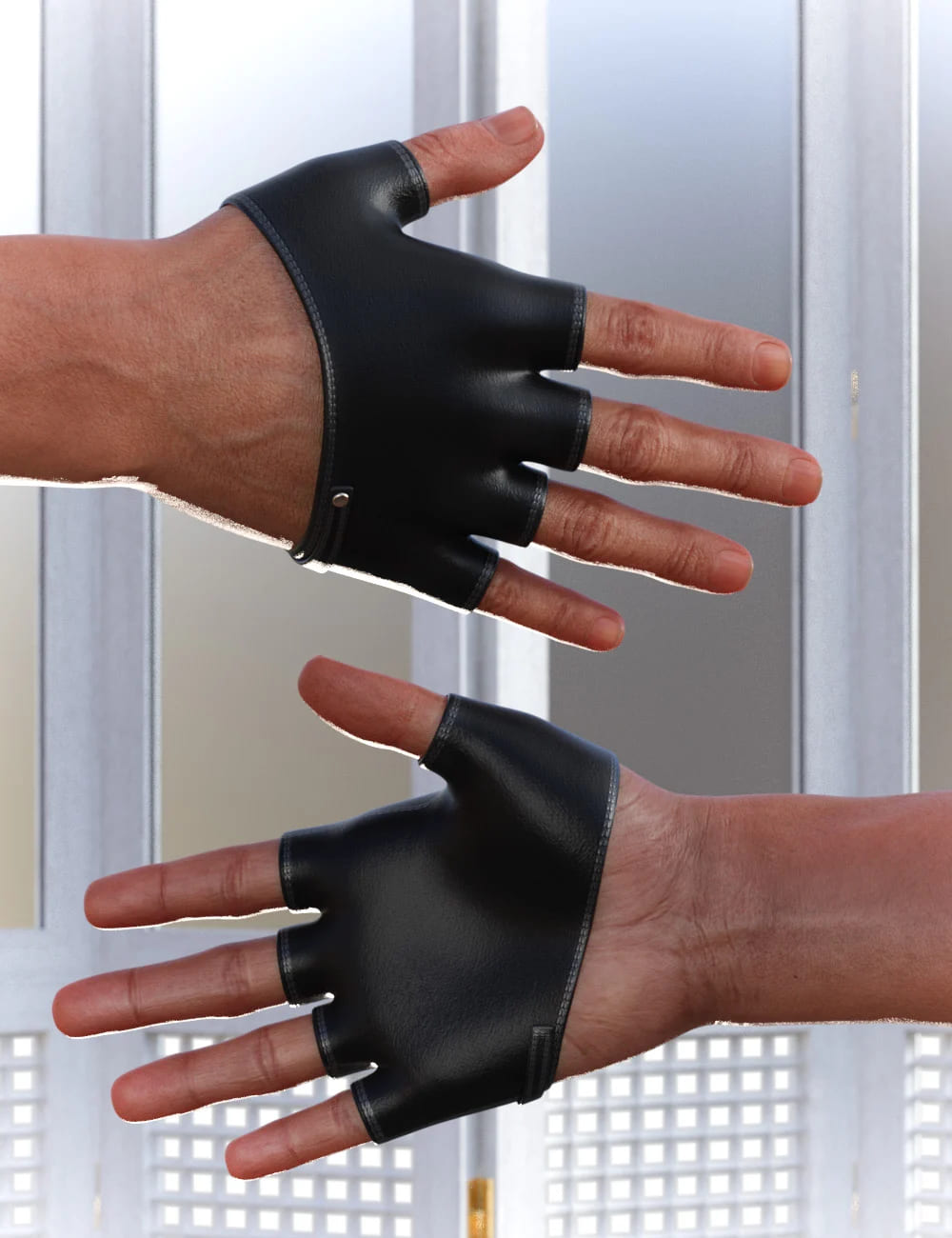 Fingerless Gloves for Genesis 8 Males_DAZ3D下载站