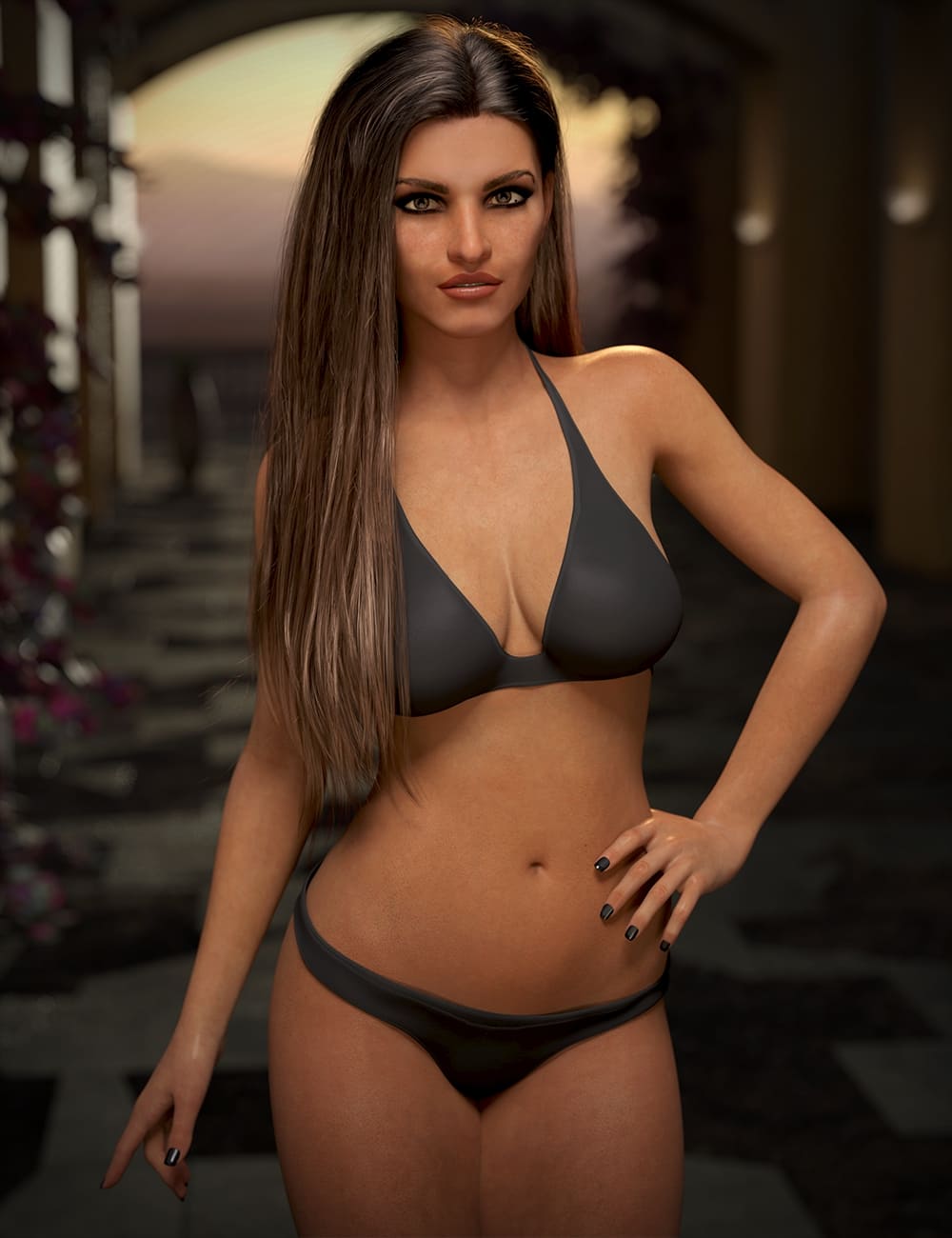 Hannelore Bikini Outfit for Genesis 8 and 8.1 Female_DAZ3D下载站