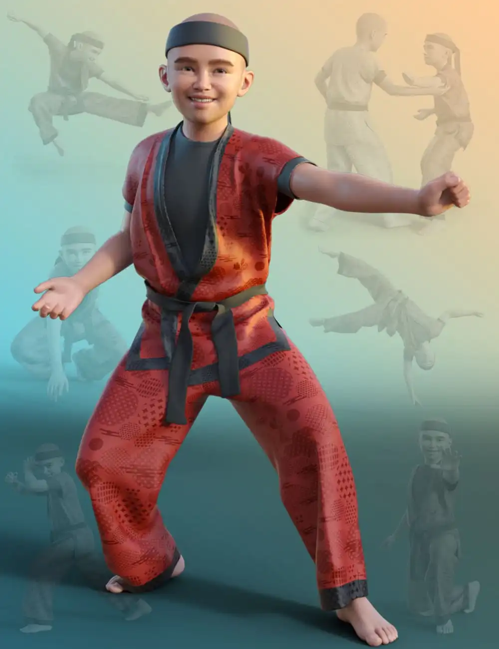 Ninjutsu Student Poses for Kayden 8.1 and Genesis 8.1 Males_DAZ3DDL
