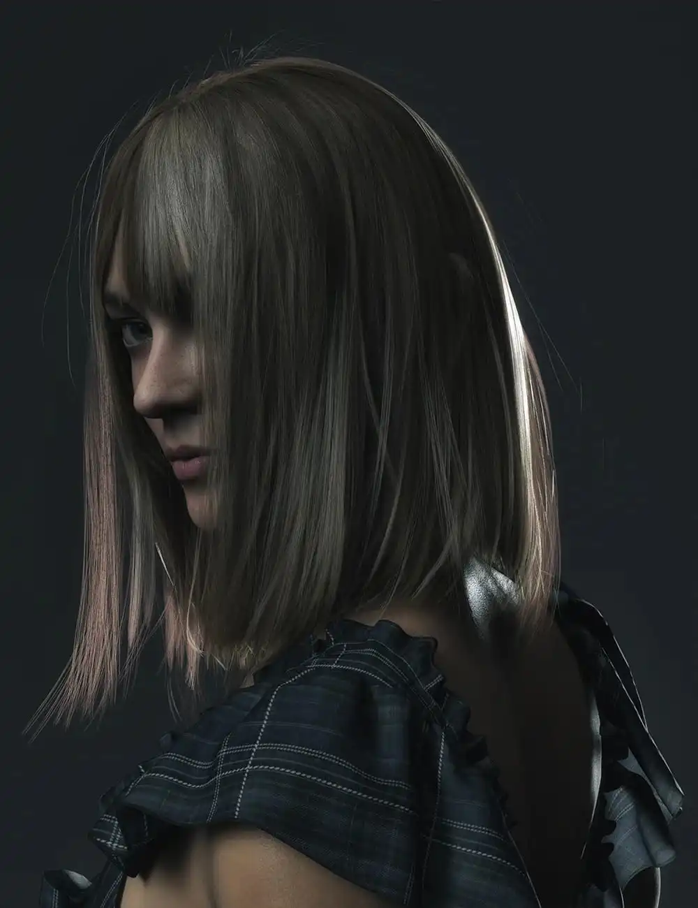 Nirv dForce 20s Fashion Long Bob Hair for Genesis 8 and 8.1 Female_DAZ3D下载站