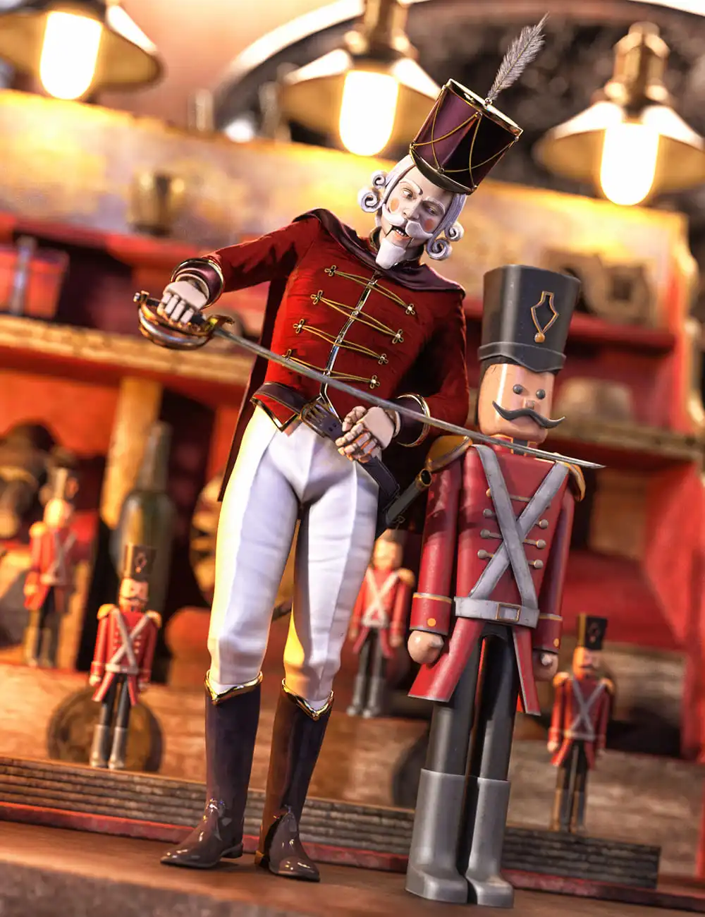 Nutcracker Uniform for Genesis 8.1 Males_DAZ3D下载站