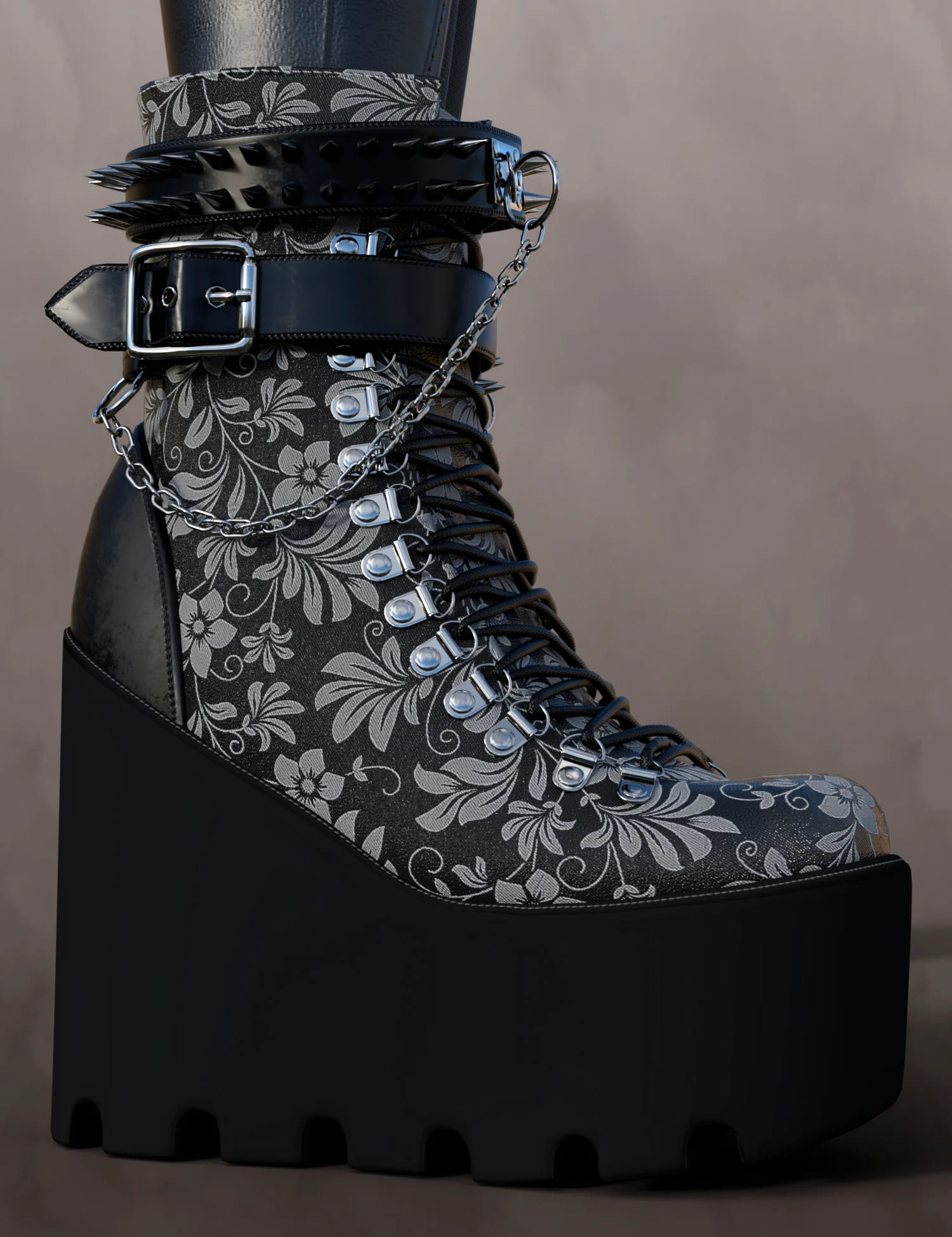 Punk Style Boots for Genesis 8 Females_DAZ3D下载站