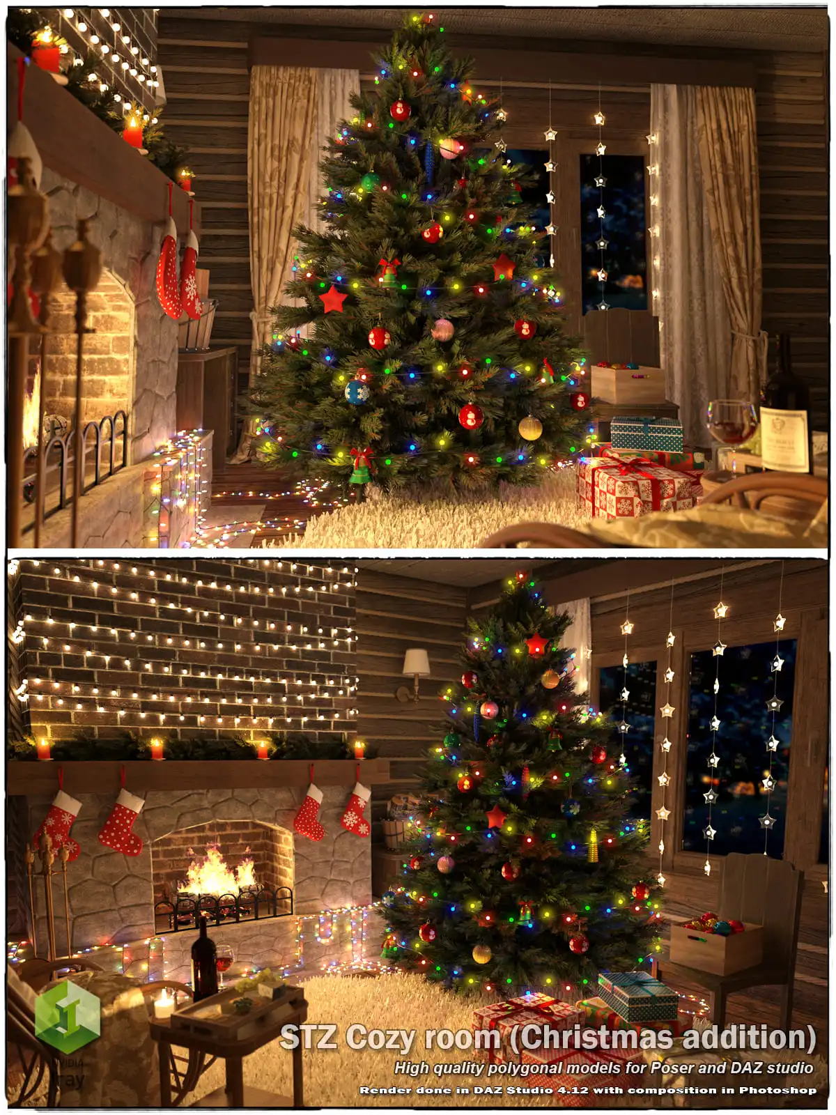 STZ Cozy room – Christmas_addition_DAZ3D下载站