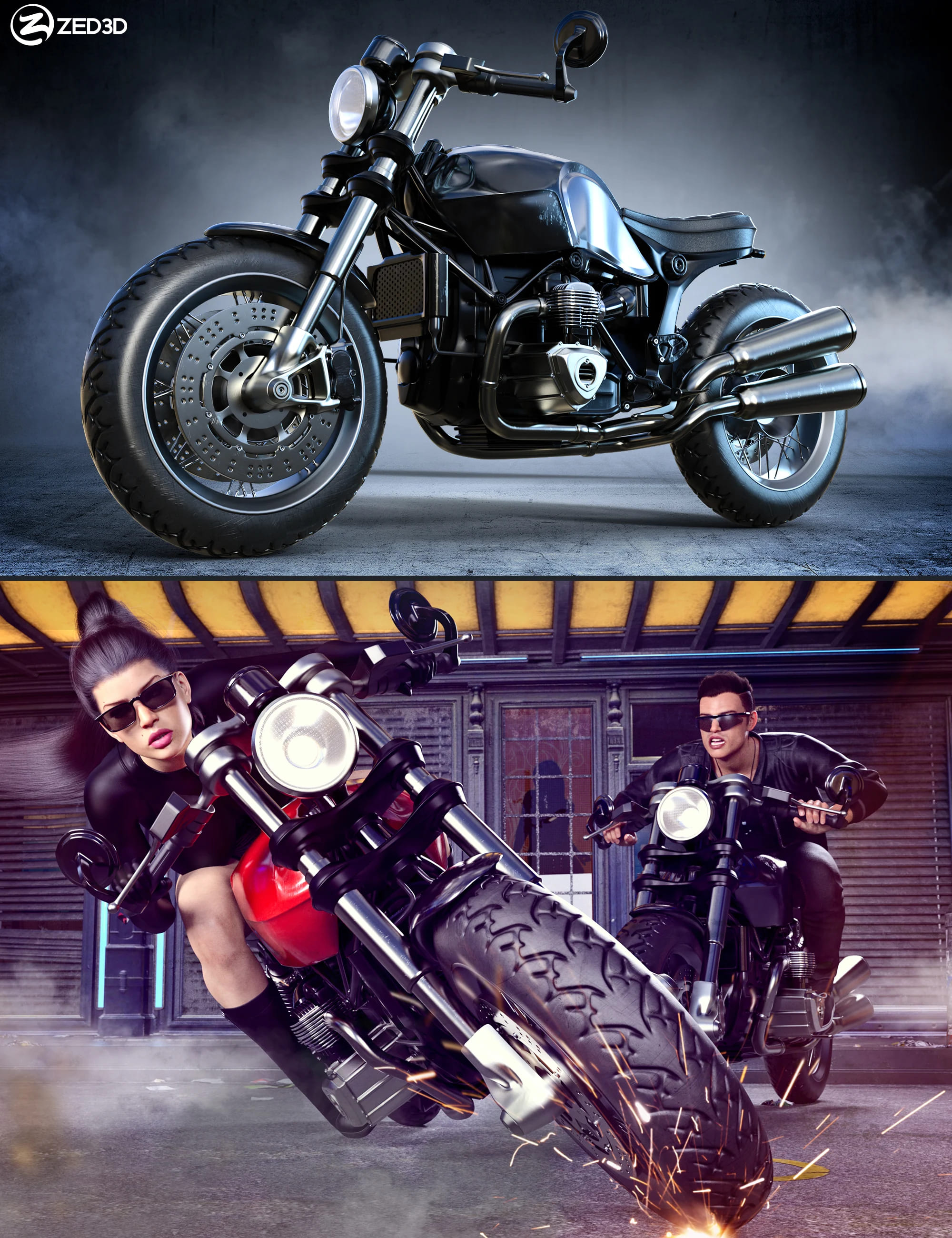 Z Modern Roadster Motorbike and Poses_DAZ3D下载站