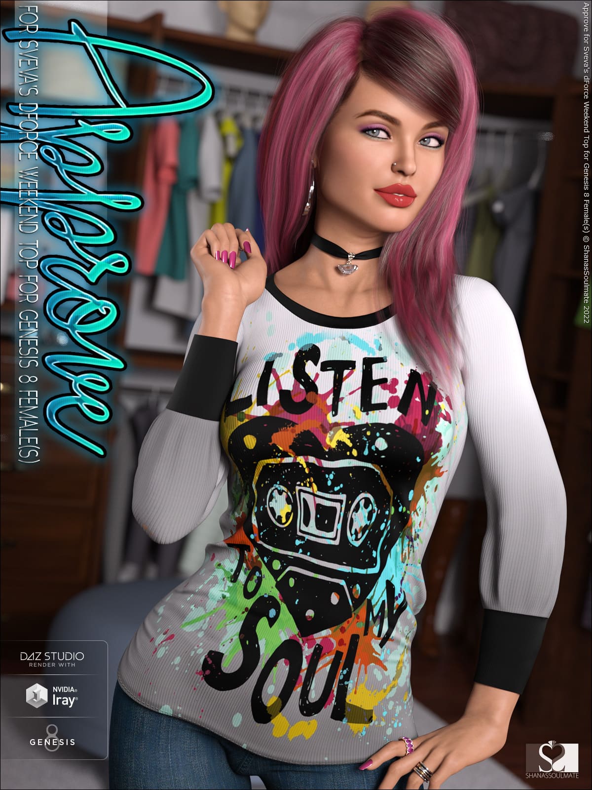 Approve for dForce Weekend Top for Genesis 8 Female(s)_DAZ3D下载站