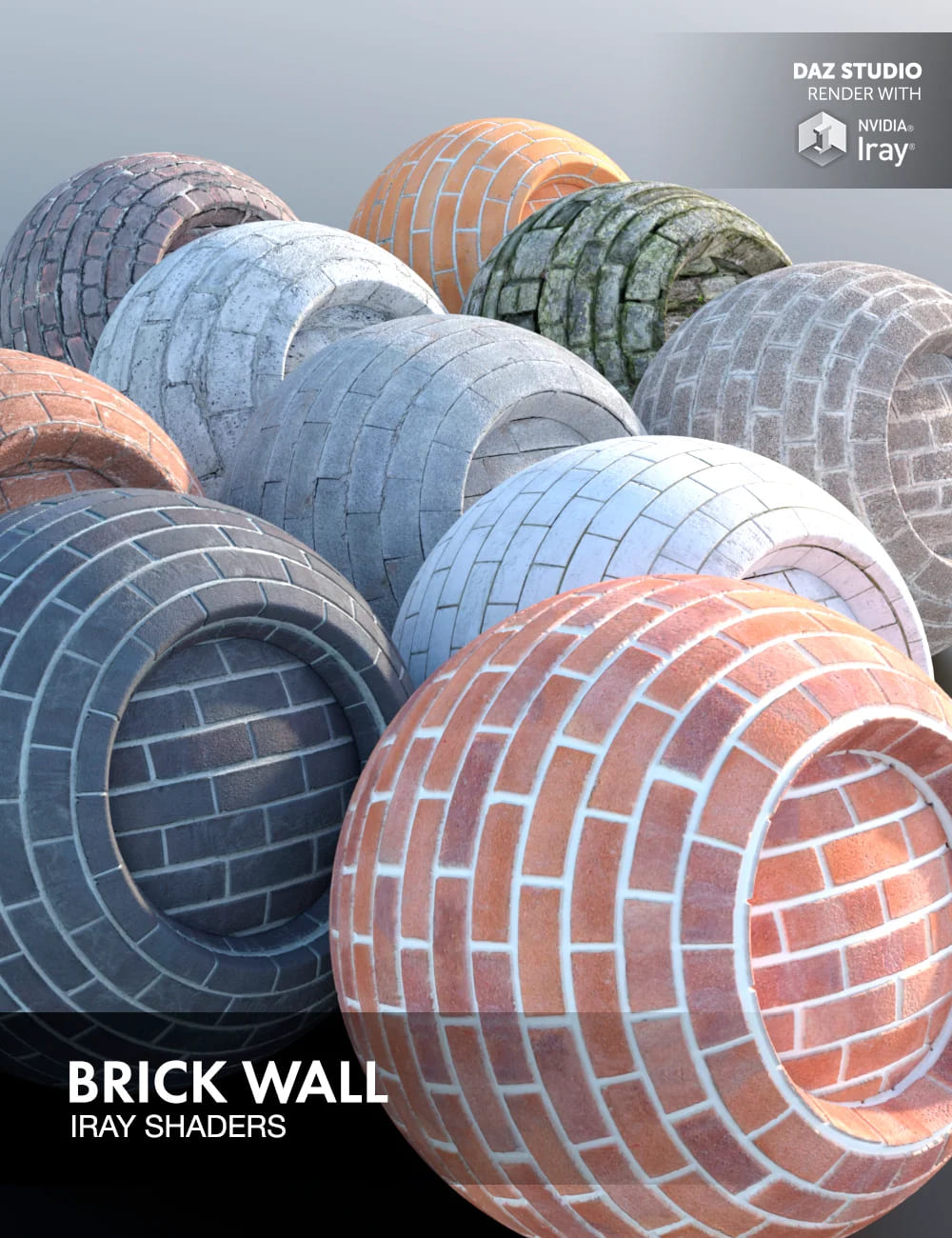 Brick Wall – Iray Shaders_DAZ3D下载站