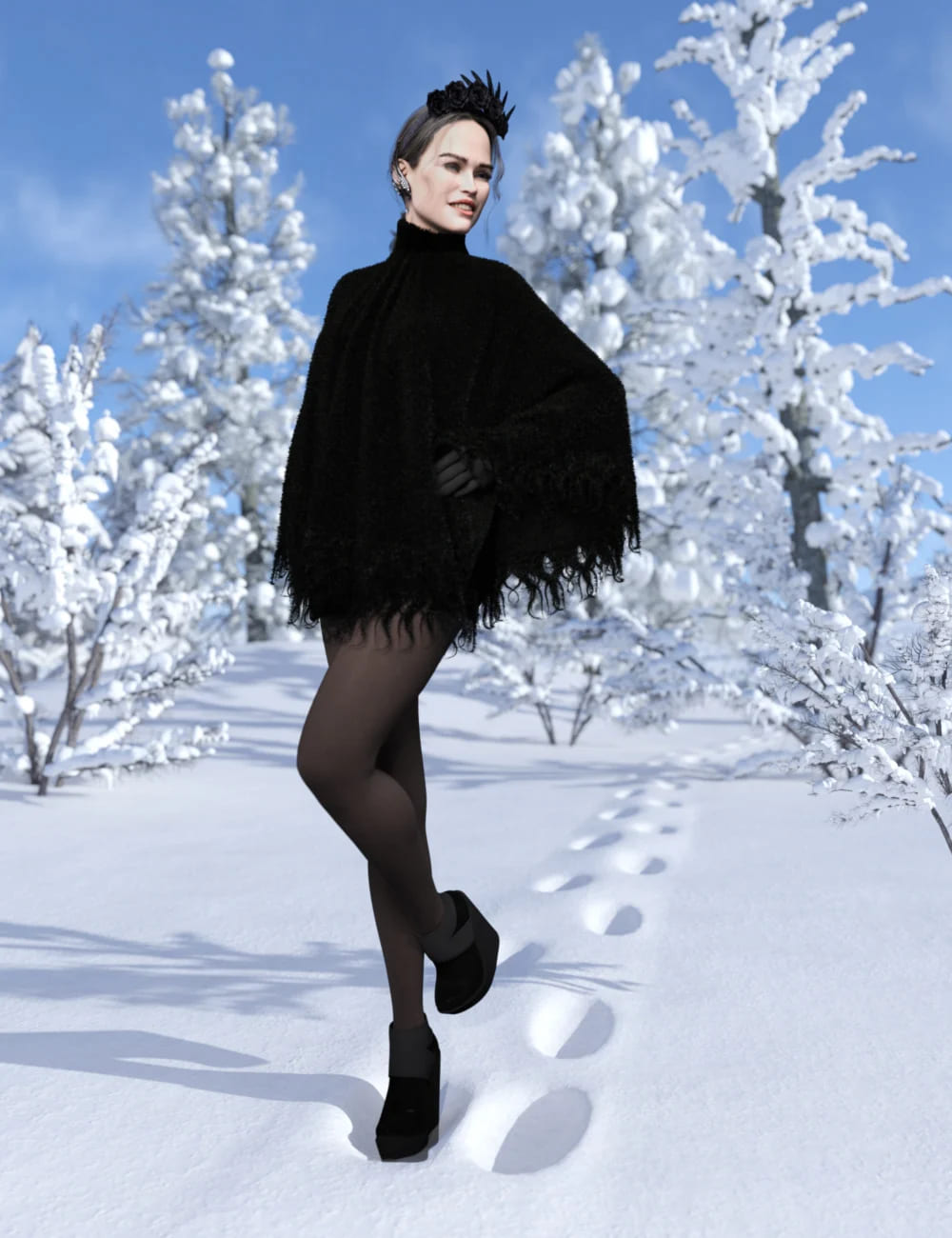 dForce Sexy Winter Outfit for Genesis 8.1 Female_DAZ3D下载站