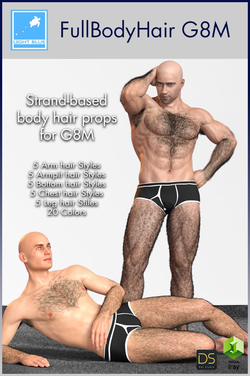 Full Body Hair G8M_DAZ3D下载站