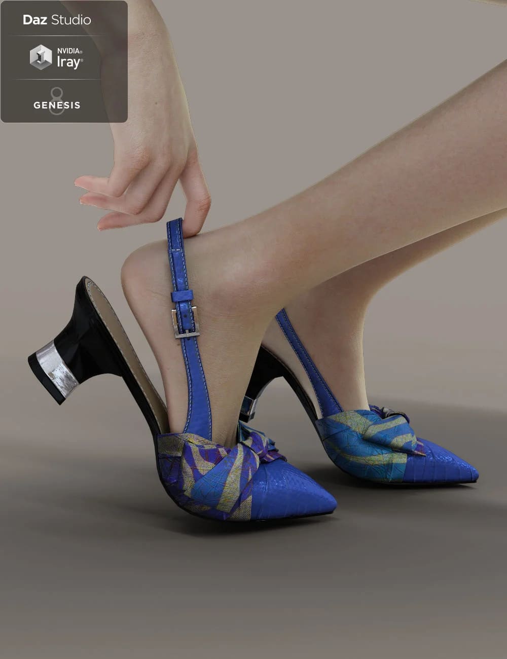 Jiwoo Sling Back Heels for Genesis 8 Female(s)_DAZ3DDL