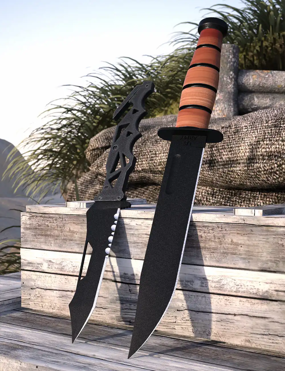 Military Props Knives_DAZ3DDL