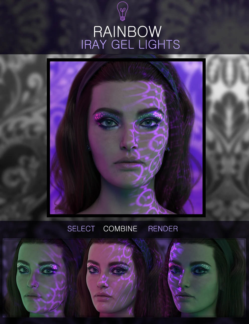 Rainbow Gel Portrait Lighting for Iray_DAZ3D下载站