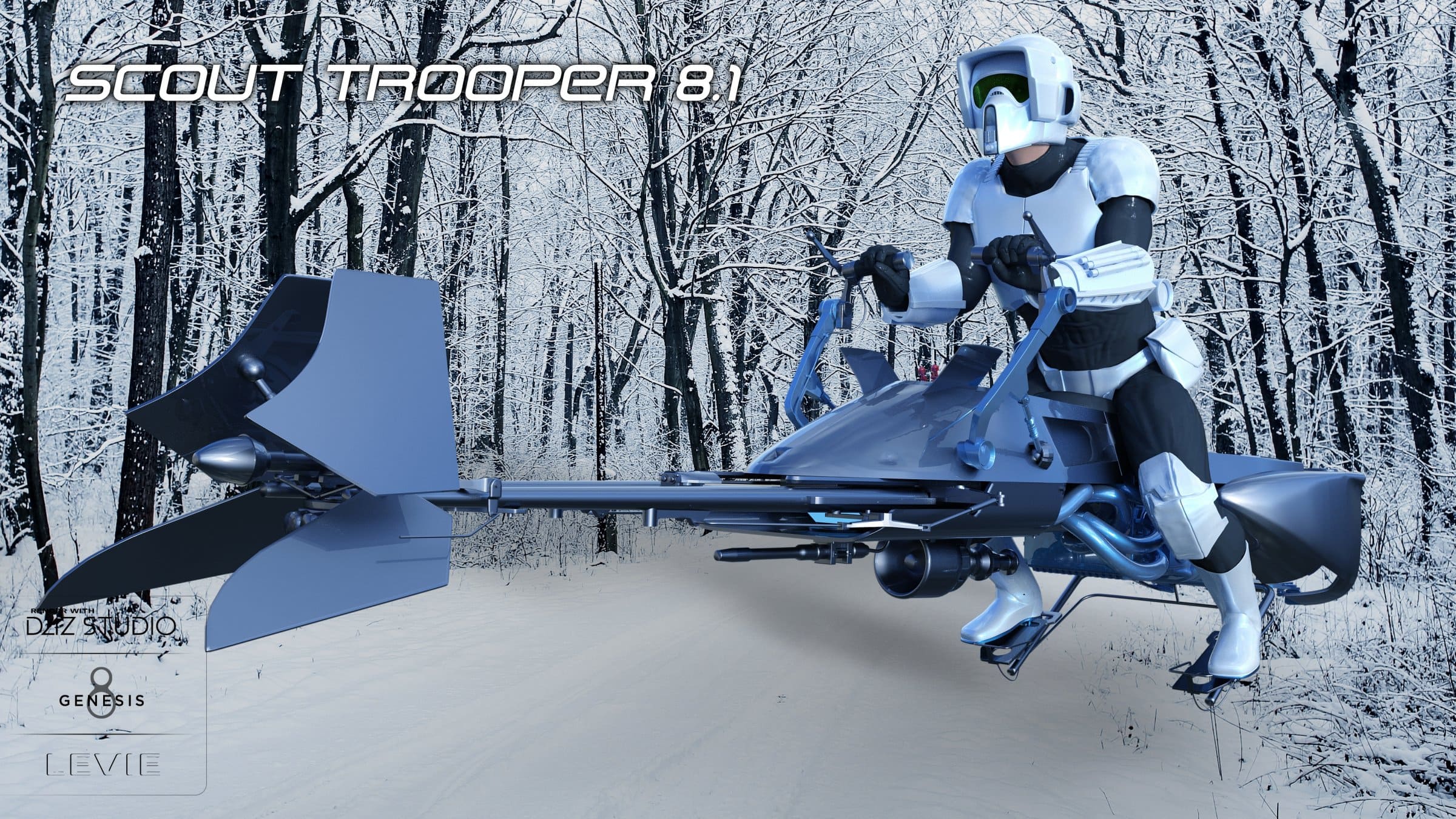 Scout Trooper 8.1 For Genesis 8.1 Male + Speeder_DAZ3DDL