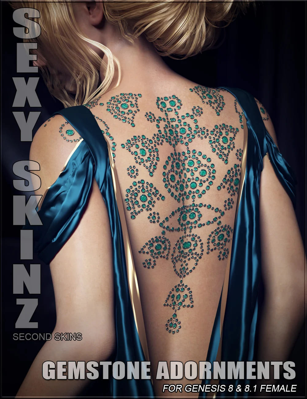Sexy Skinz – Gemstone Adornments for Genesis 8 and 8.1 Females_DAZ3D下载站