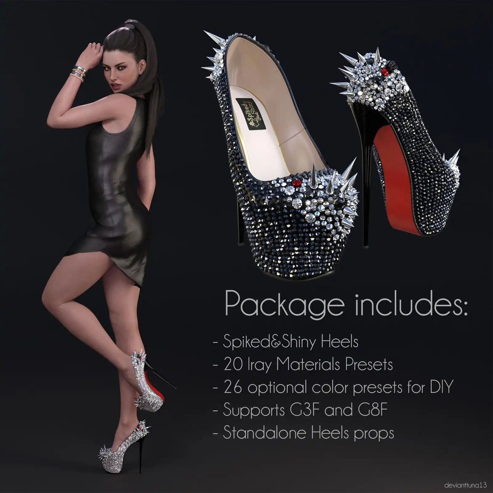 Spiked&Shiny Heels_DAZ3DDL