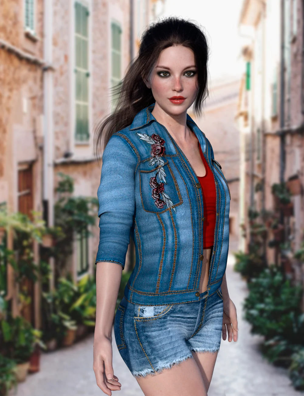 X-Fashion Bohemian Jacket Outfit for Genesis 8 Female(s)_DAZ3D下载站