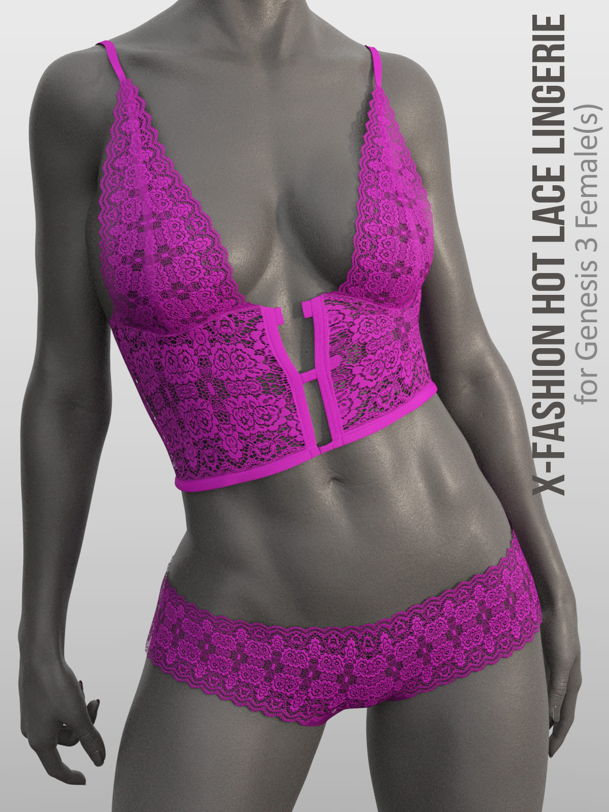 X-Fashion Hot Lace Lingerie for Genesis 8 Females_DAZ3D下载站
