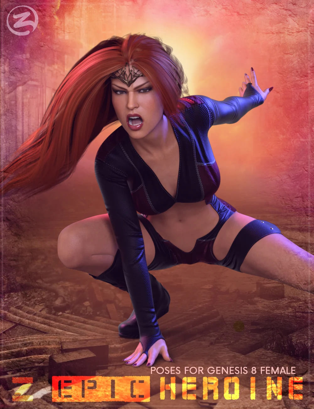 Z Epic Heroine Poses for Genesis 8 Female_DAZ3D下载站