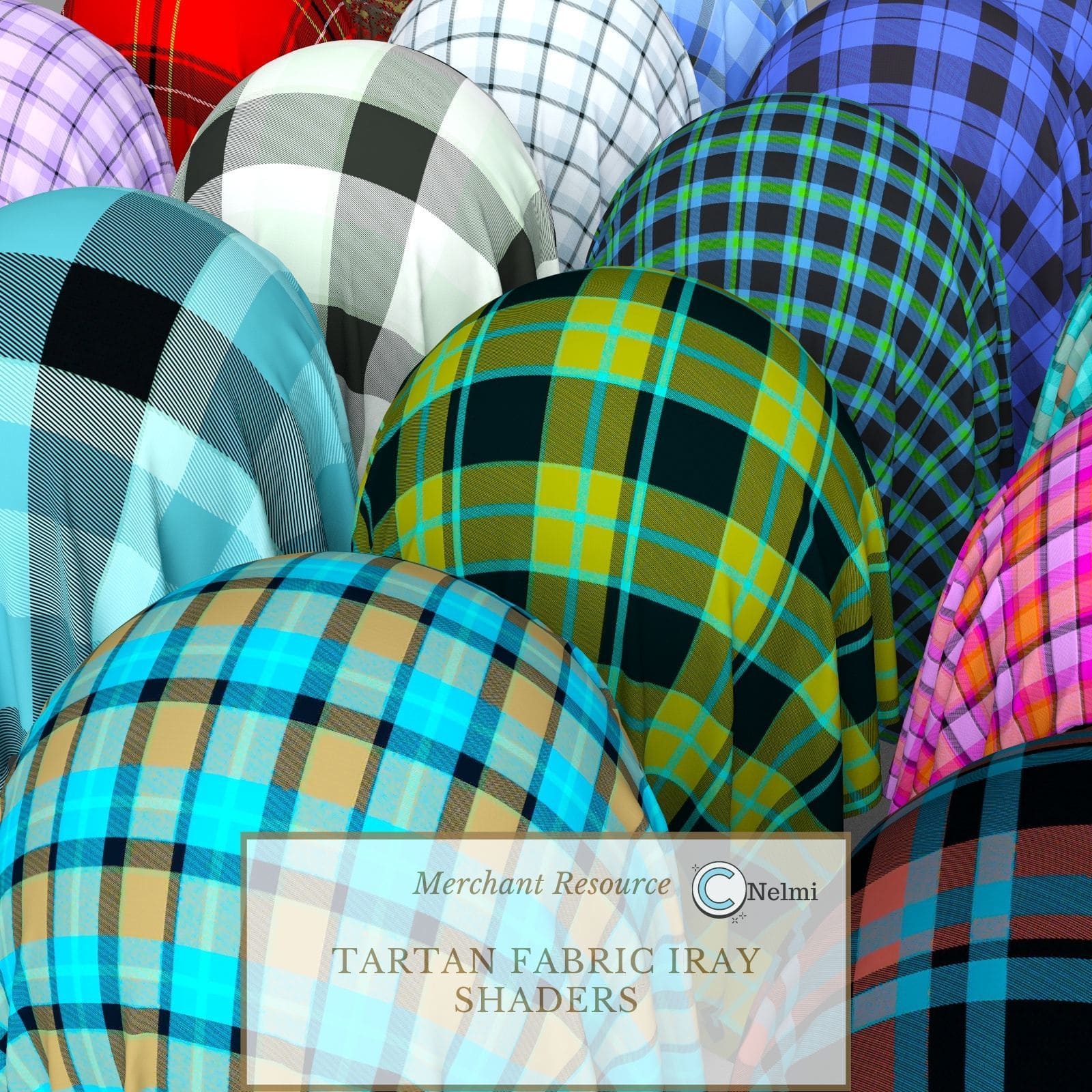 30 Tartan Fabric PBR Iray Shaders for Daz Studio_DAZ3D下载站