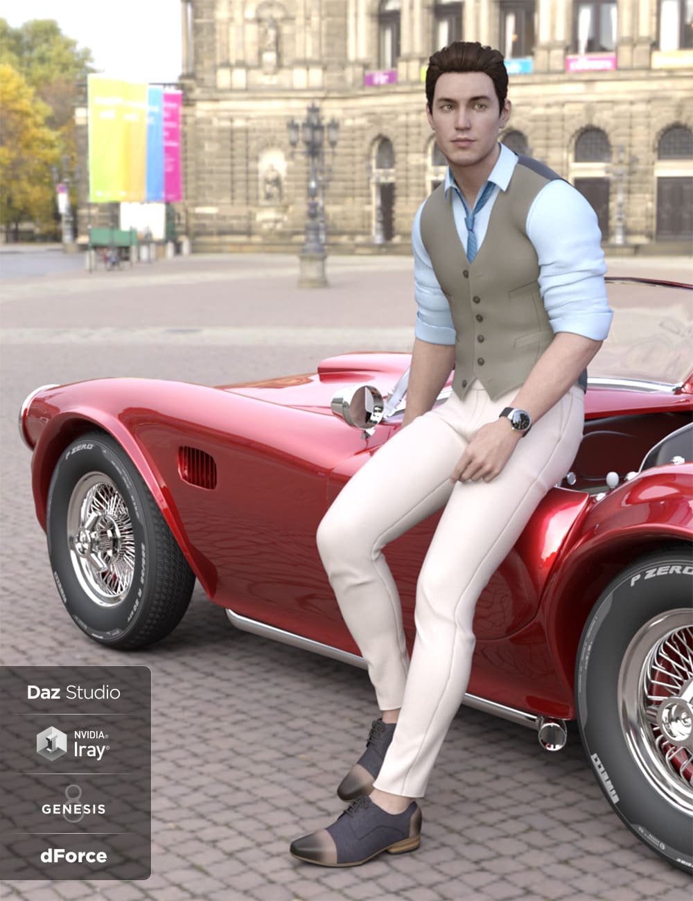 dForce Oxford Outfit for Genesis 8 Male(s)_DAZ3D下载站