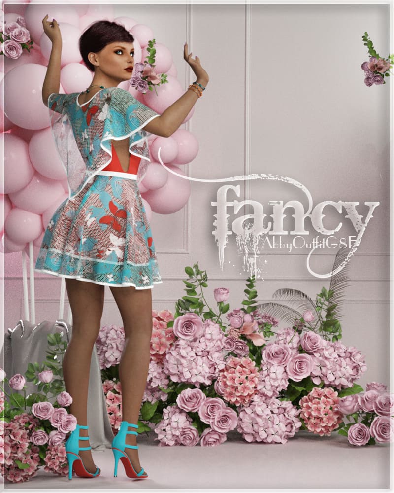 Fancy Abby Outfit G8F_DAZ3D下载站
