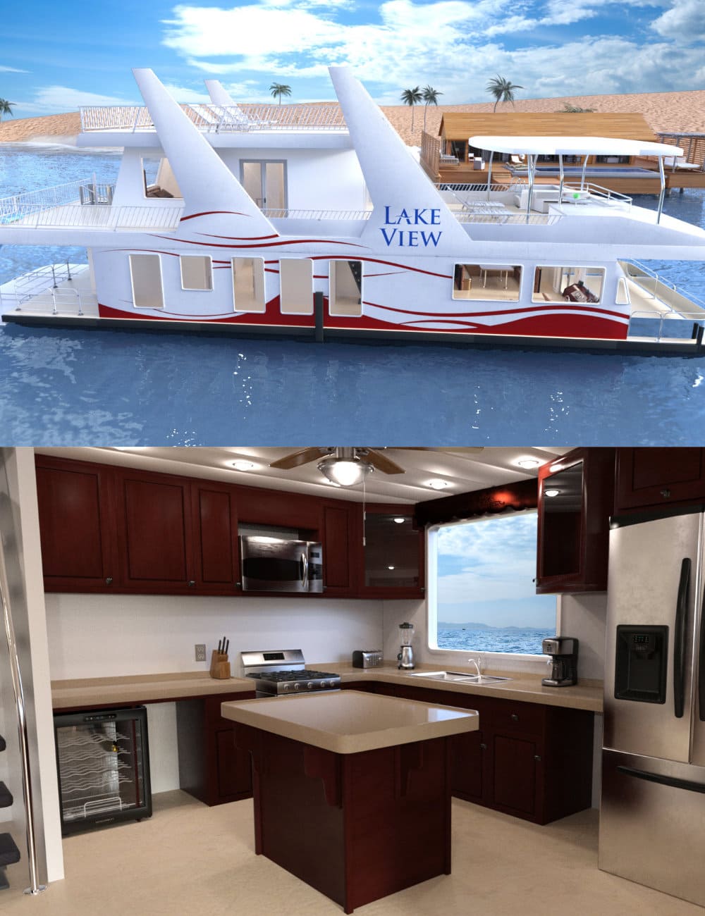FG Luxury House Boat_DAZ3D下载站