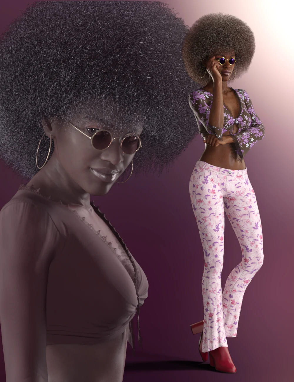 Groovy Lady dForce Hair and Clothing for Genesis 8 and 8.1 Female_DAZ3D下载站