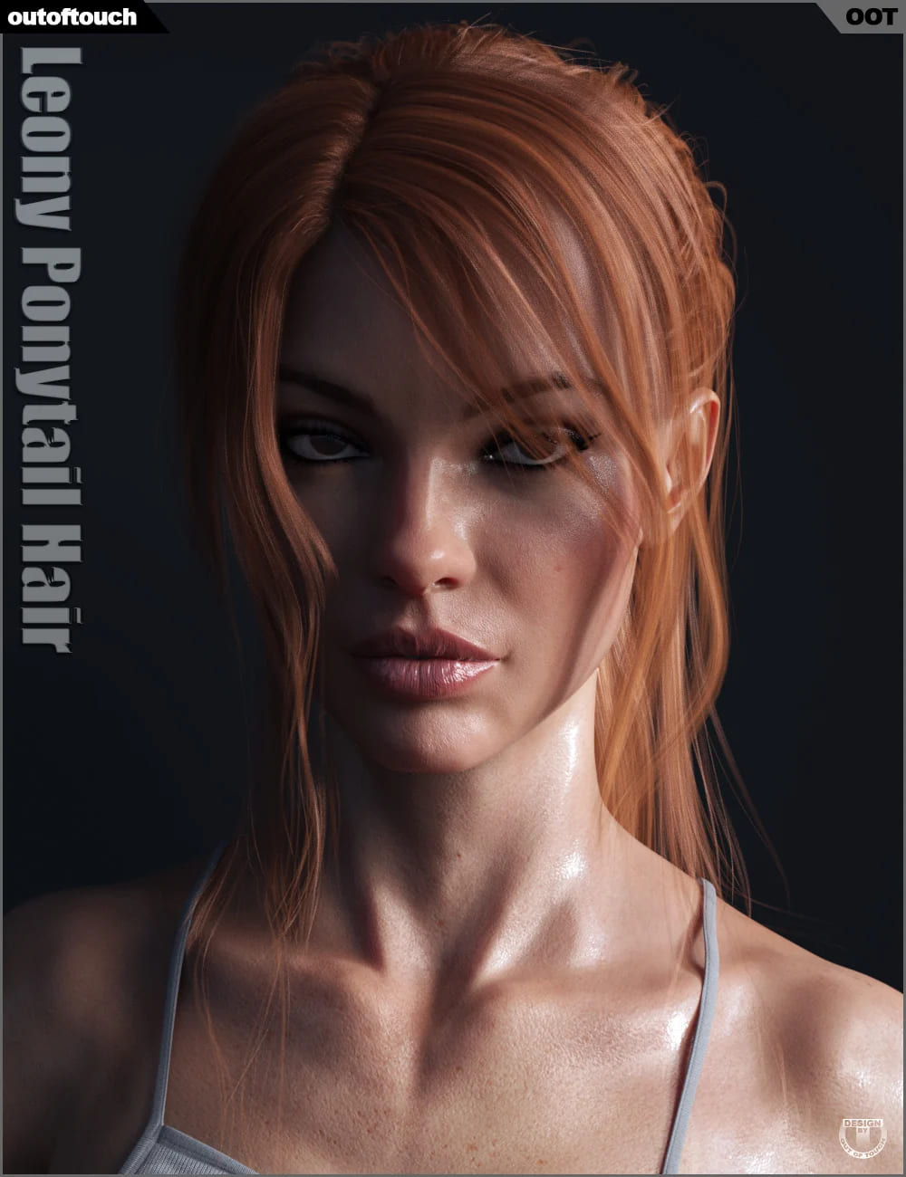 Leony Wet and Dry Ponytail Hair for Genesis 3 and 8 Female(s)_DAZ3DDL