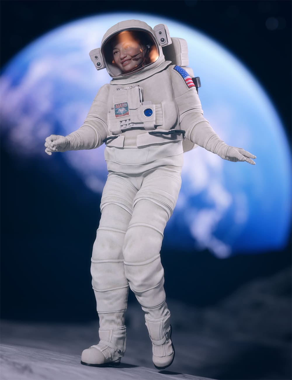 Space Explorer Suit for Genesis 8 and 8.1 Females_DAZ3D下载站